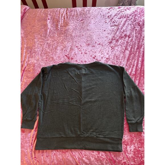 Victoria's Secret Sport Gray Pullover Stars Glitter Women's XL comfy sweatshirt - Picture 5 of 8